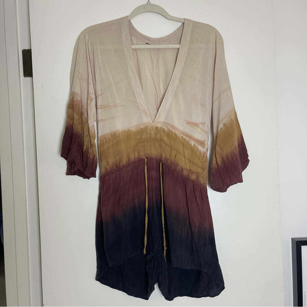 Blue life hand dyed romper